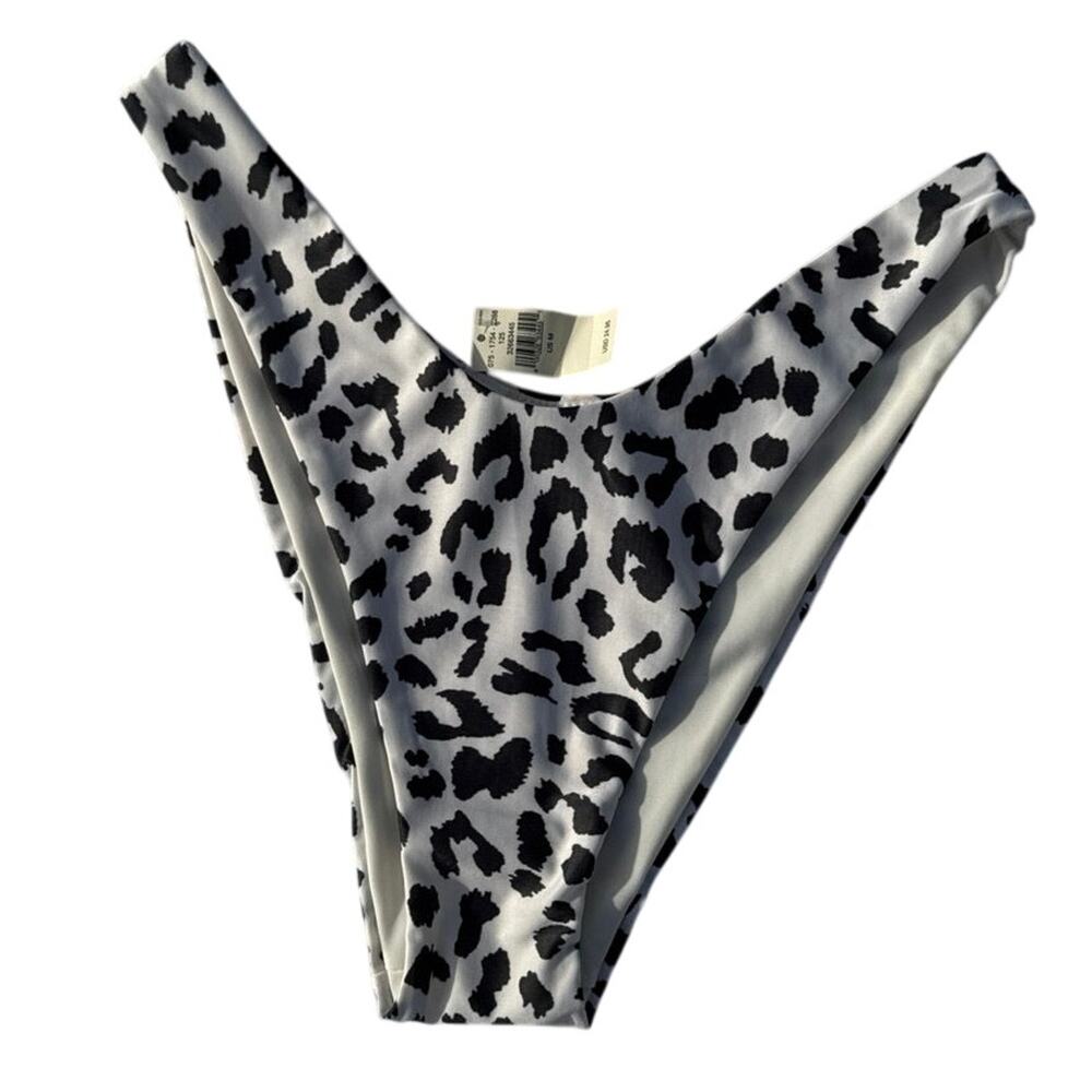 NWT Aerie‎ Leopard Print Cheeky Bikini Bottom with High Cut Sides Size Medium